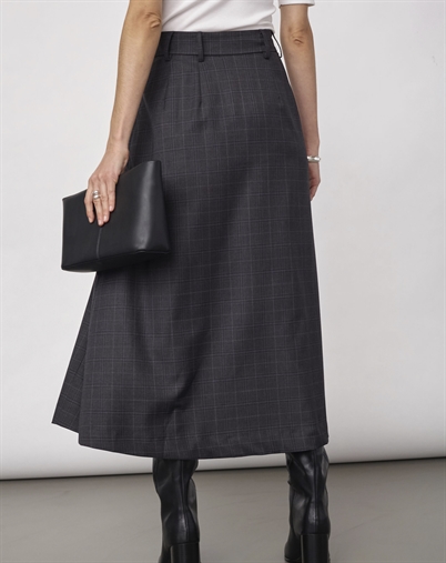 Co'Couture - EloraCC Check Pleat Nederdel - Dark Grey 